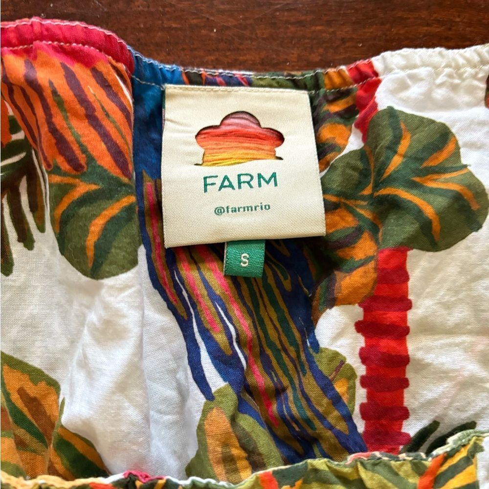 Farm Rio Forest Birds Smocked Embroidered Blouse size Small - Picture 6 of 10